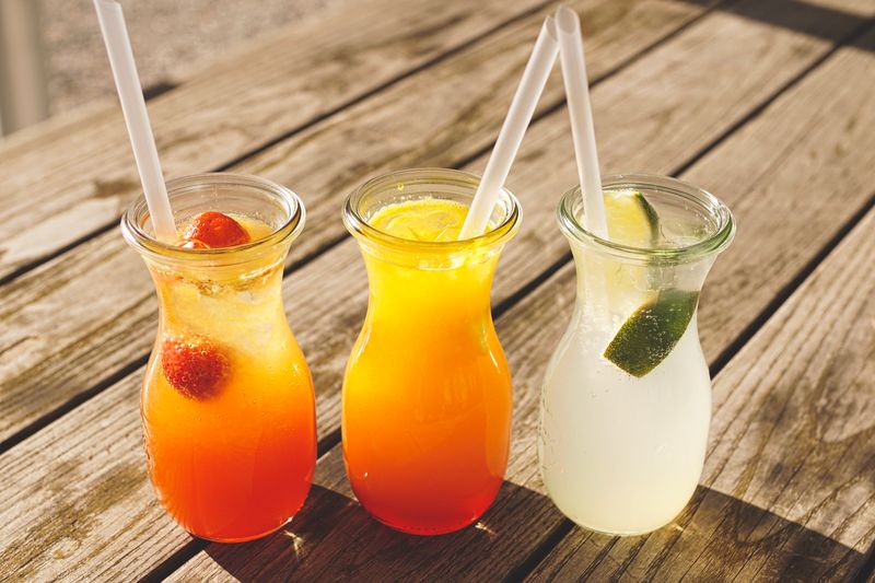 Fresh squeezed craft lemonade with ice