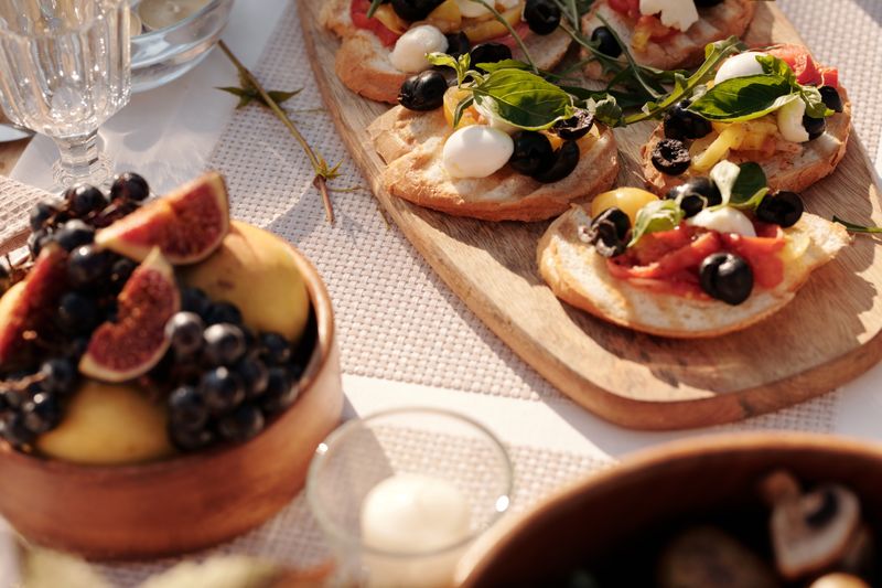Classic bruschetta with tomatoes and fresh basil